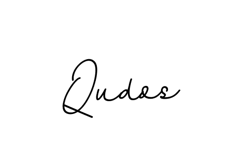 Design your own signature with our free online signature maker. With this signature software, you can create a handwritten (BallpointsItalic-DORy9) signature for name Qudos. Qudos signature style 11 images and pictures png