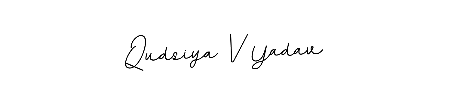 Use a signature maker to create a handwritten signature online. With this signature software, you can design (BallpointsItalic-DORy9) your own signature for name Qudsiya V Yadav. Qudsiya V Yadav signature style 11 images and pictures png