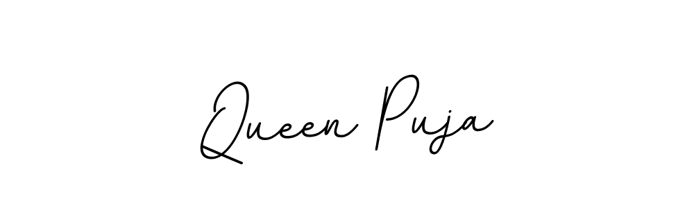 Use a signature maker to create a handwritten signature online. With this signature software, you can design (BallpointsItalic-DORy9) your own signature for name Queen Puja. Queen Puja signature style 11 images and pictures png