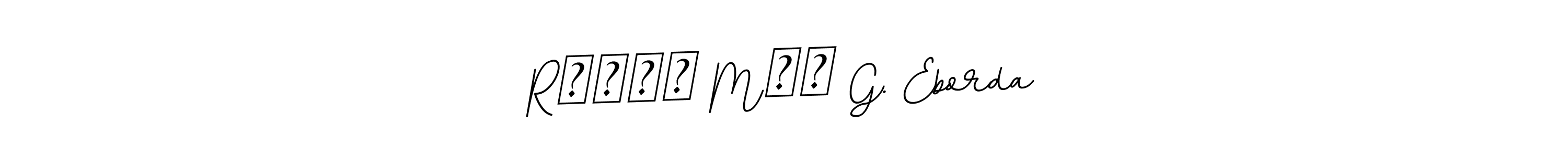 How to Draw Rɪᴢᴢᴀ Mᴀᴇ G. Eborda signature style? BallpointsItalic-DORy9 is a latest design signature styles for name Rɪᴢᴢᴀ Mᴀᴇ G. Eborda. Rɪᴢᴢᴀ Mᴀᴇ G. Eborda signature style 11 images and pictures png