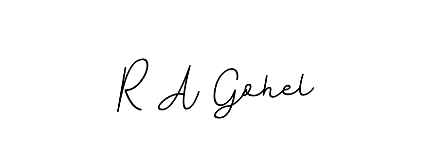 The best way (BallpointsItalic-DORy9) to make a short signature is to pick only two or three words in your name. The name R A Gohel include a total of six letters. For converting this name. R A Gohel signature style 11 images and pictures png