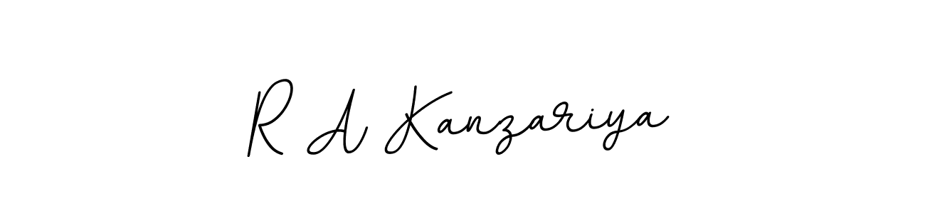 Design your own signature with our free online signature maker. With this signature software, you can create a handwritten (BallpointsItalic-DORy9) signature for name R A Kanzariya. R A Kanzariya signature style 11 images and pictures png