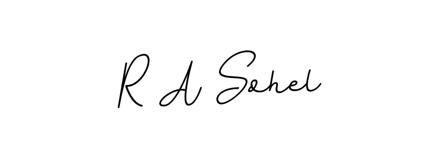 This is the best signature style for the R A Sohel name. Also you like these signature font (BallpointsItalic-DORy9). Mix name signature. R A Sohel signature style 11 images and pictures png