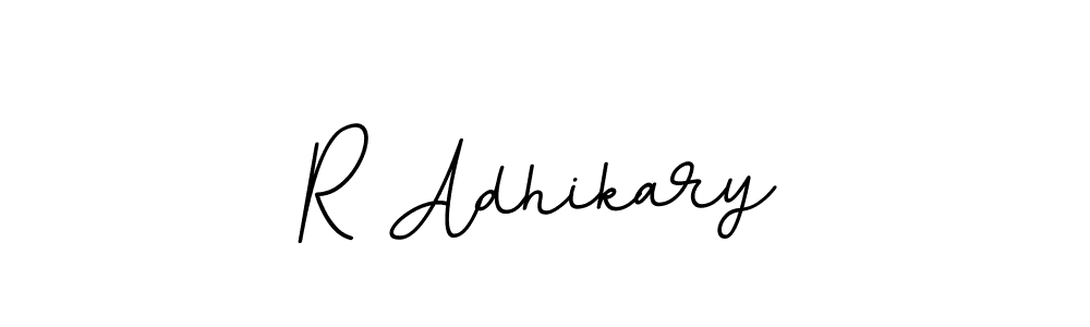 Use a signature maker to create a handwritten signature online. With this signature software, you can design (BallpointsItalic-DORy9) your own signature for name R Adhikary. R Adhikary signature style 11 images and pictures png