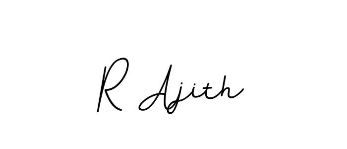 Design your own signature with our free online signature maker. With this signature software, you can create a handwritten (BallpointsItalic-DORy9) signature for name R Ajith. R Ajith signature style 11 images and pictures png