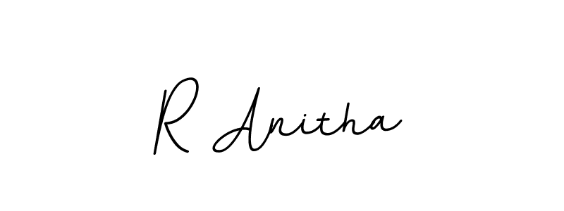 You should practise on your own different ways (BallpointsItalic-DORy9) to write your name (R Anitha) in signature. don't let someone else do it for you. R Anitha signature style 11 images and pictures png