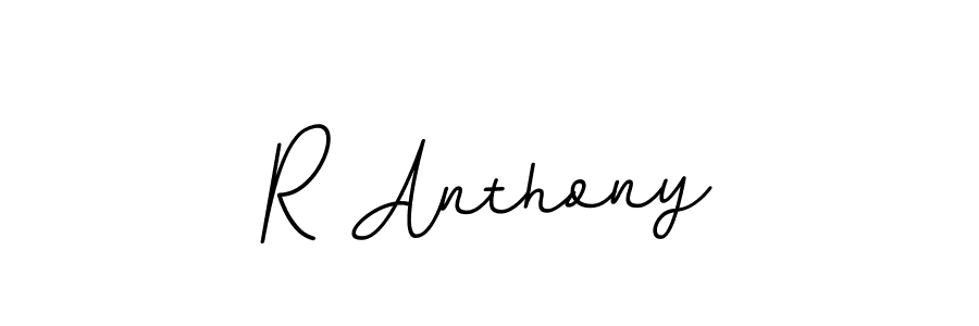 Design your own signature with our free online signature maker. With this signature software, you can create a handwritten (BallpointsItalic-DORy9) signature for name R Anthony. R Anthony signature style 11 images and pictures png