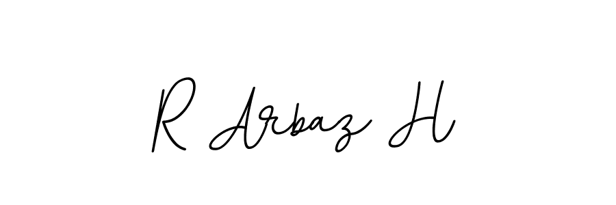 How to make R Arbaz H name signature. Use BallpointsItalic-DORy9 style for creating short signs online. This is the latest handwritten sign. R Arbaz H signature style 11 images and pictures png