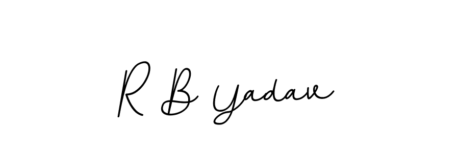 Make a beautiful signature design for name R B Yadav. With this signature (BallpointsItalic-DORy9) style, you can create a handwritten signature for free. R B Yadav signature style 11 images and pictures png