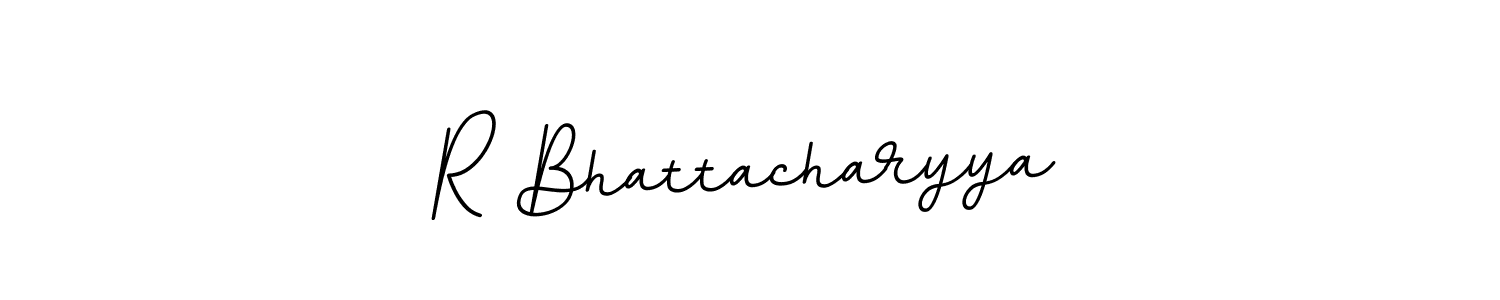 You should practise on your own different ways (BallpointsItalic-DORy9) to write your name (R Bhattacharyya) in signature. don't let someone else do it for you. R Bhattacharyya signature style 11 images and pictures png