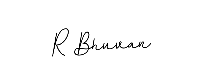 Create a beautiful signature design for name R Bhuvan. With this signature (BallpointsItalic-DORy9) fonts, you can make a handwritten signature for free. R Bhuvan signature style 11 images and pictures png
