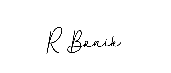 The best way (BallpointsItalic-DORy9) to make a short signature is to pick only two or three words in your name. The name R Bonik include a total of six letters. For converting this name. R Bonik signature style 11 images and pictures png
