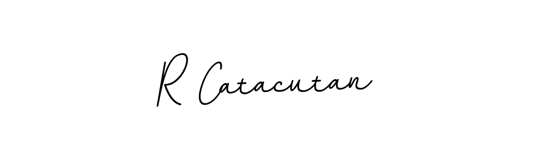 Use a signature maker to create a handwritten signature online. With this signature software, you can design (BallpointsItalic-DORy9) your own signature for name R Catacutan. R Catacutan signature style 11 images and pictures png