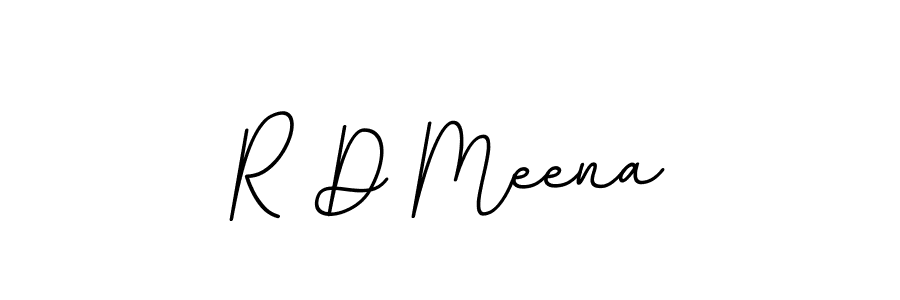 The best way (BallpointsItalic-DORy9) to make a short signature is to pick only two or three words in your name. The name R D Meena include a total of six letters. For converting this name. R D Meena signature style 11 images and pictures png
