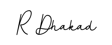 Use a signature maker to create a handwritten signature online. With this signature software, you can design (BallpointsItalic-DORy9) your own signature for name R Dhakad. R Dhakad signature style 11 images and pictures png