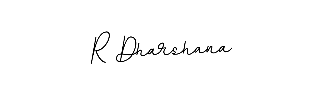 Use a signature maker to create a handwritten signature online. With this signature software, you can design (BallpointsItalic-DORy9) your own signature for name R Dharshana. R Dharshana signature style 11 images and pictures png