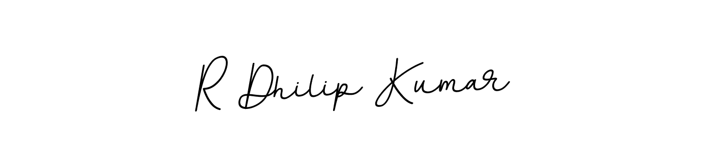 You should practise on your own different ways (BallpointsItalic-DORy9) to write your name (R Dhilip Kumar) in signature. don't let someone else do it for you. R Dhilip Kumar signature style 11 images and pictures png