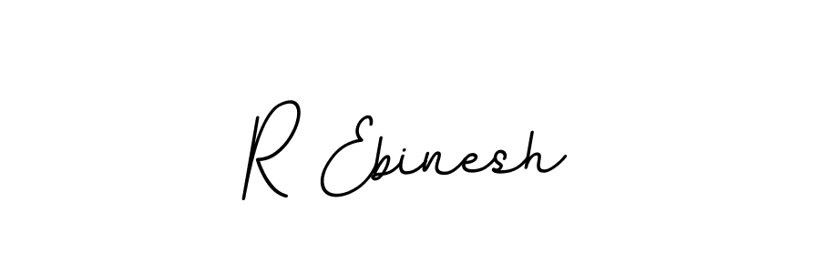 The best way (BallpointsItalic-DORy9) to make a short signature is to pick only two or three words in your name. The name R Ebinesh include a total of six letters. For converting this name. R Ebinesh signature style 11 images and pictures png