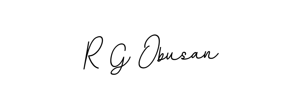 How to make R G Obusan name signature. Use BallpointsItalic-DORy9 style for creating short signs online. This is the latest handwritten sign. R G Obusan signature style 11 images and pictures png