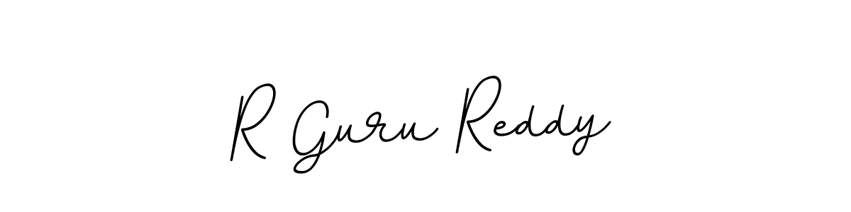 How to make R Guru Reddy name signature. Use BallpointsItalic-DORy9 style for creating short signs online. This is the latest handwritten sign. R Guru Reddy signature style 11 images and pictures png