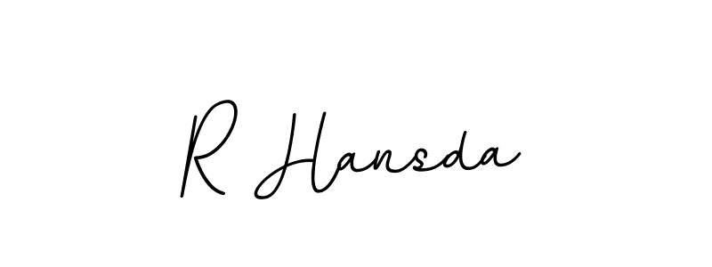 Use a signature maker to create a handwritten signature online. With this signature software, you can design (BallpointsItalic-DORy9) your own signature for name R Hansda. R Hansda signature style 11 images and pictures png