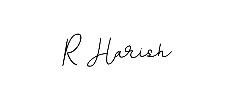 How to make R Harish name signature. Use BallpointsItalic-DORy9 style for creating short signs online. This is the latest handwritten sign. R Harish signature style 11 images and pictures png