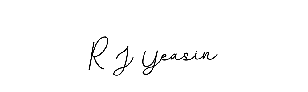 Design your own signature with our free online signature maker. With this signature software, you can create a handwritten (BallpointsItalic-DORy9) signature for name R J Yeasin. R J Yeasin signature style 11 images and pictures png