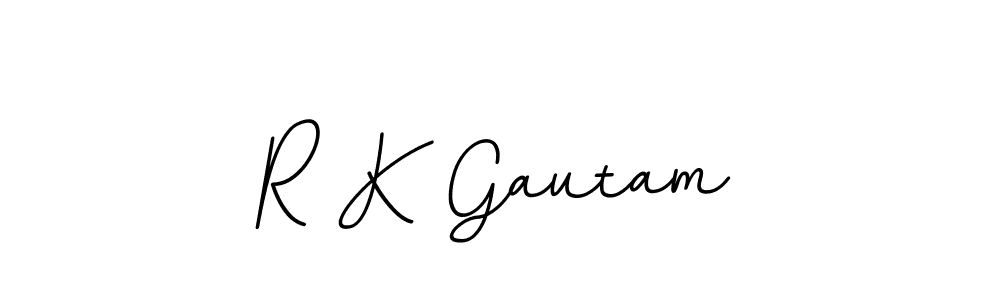 Create a beautiful signature design for name R K Gautam. With this signature (BallpointsItalic-DORy9) fonts, you can make a handwritten signature for free. R K Gautam signature style 11 images and pictures png