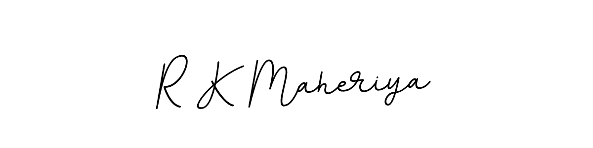 The best way (BallpointsItalic-DORy9) to make a short signature is to pick only two or three words in your name. The name R K Maheriya include a total of six letters. For converting this name. R K Maheriya signature style 11 images and pictures png