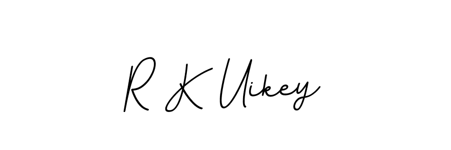 The best way (BallpointsItalic-DORy9) to make a short signature is to pick only two or three words in your name. The name R K Uikey include a total of six letters. For converting this name. R K Uikey signature style 11 images and pictures png