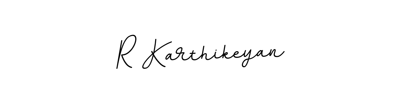 Use a signature maker to create a handwritten signature online. With this signature software, you can design (BallpointsItalic-DORy9) your own signature for name R Karthikeyan. R Karthikeyan signature style 11 images and pictures png