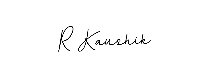Use a signature maker to create a handwritten signature online. With this signature software, you can design (BallpointsItalic-DORy9) your own signature for name R Kaushik. R Kaushik signature style 11 images and pictures png