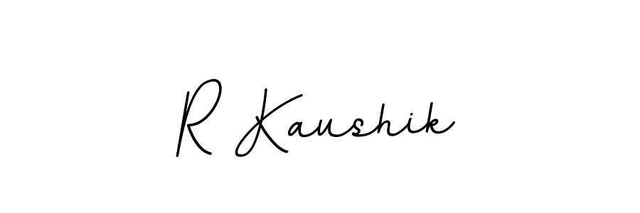 How to make R Kaushik name signature. Use BallpointsItalic-DORy9 style for creating short signs online. This is the latest handwritten sign. R Kaushik signature style 11 images and pictures png