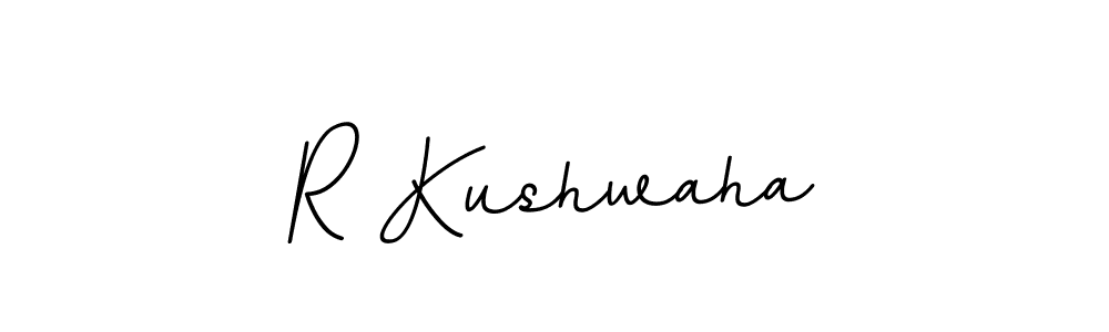 The best way (BallpointsItalic-DORy9) to make a short signature is to pick only two or three words in your name. The name R Kushwaha include a total of six letters. For converting this name. R Kushwaha signature style 11 images and pictures png