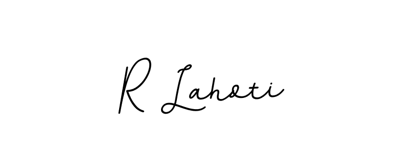 The best way (BallpointsItalic-DORy9) to make a short signature is to pick only two or three words in your name. The name R Lahoti include a total of six letters. For converting this name. R Lahoti signature style 11 images and pictures png