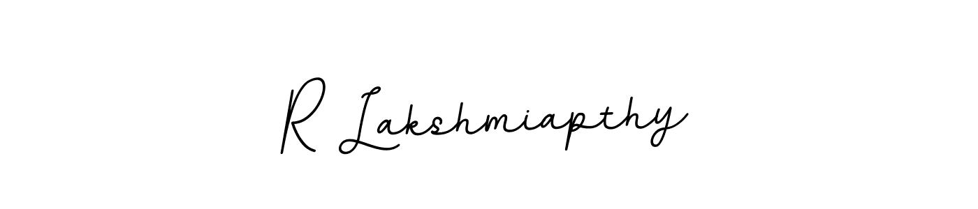 This is the best signature style for the R Lakshmiapthy name. Also you like these signature font (BallpointsItalic-DORy9). Mix name signature. R Lakshmiapthy signature style 11 images and pictures png