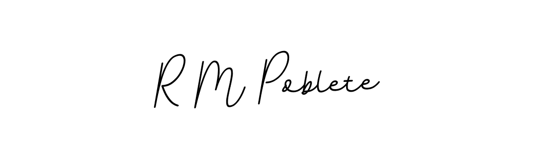 Design your own signature with our free online signature maker. With this signature software, you can create a handwritten (BallpointsItalic-DORy9) signature for name R M Poblete. R M Poblete signature style 11 images and pictures png