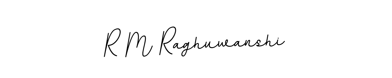 The best way (BallpointsItalic-DORy9) to make a short signature is to pick only two or three words in your name. The name R M Raghuwanshi include a total of six letters. For converting this name. R M Raghuwanshi signature style 11 images and pictures png