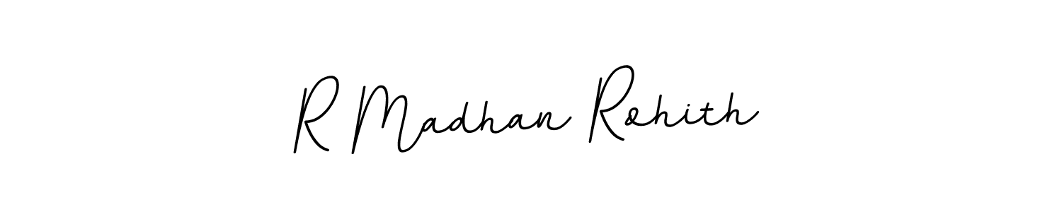 The best way (BallpointsItalic-DORy9) to make a short signature is to pick only two or three words in your name. The name R Madhan Rohith include a total of six letters. For converting this name. R Madhan Rohith signature style 11 images and pictures png
