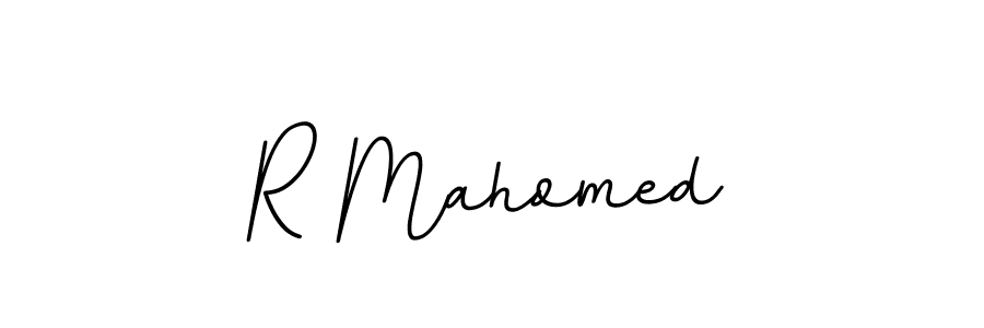 How to make R Mahomed name signature. Use BallpointsItalic-DORy9 style for creating short signs online. This is the latest handwritten sign. R Mahomed signature style 11 images and pictures png