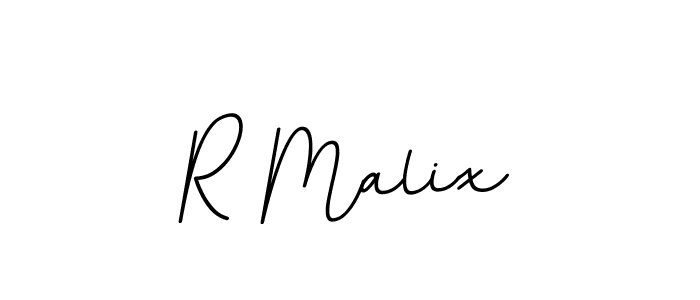 How to make R Malix name signature. Use BallpointsItalic-DORy9 style for creating short signs online. This is the latest handwritten sign. R Malix signature style 11 images and pictures png