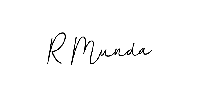 Design your own signature with our free online signature maker. With this signature software, you can create a handwritten (BallpointsItalic-DORy9) signature for name R Munda. R Munda signature style 11 images and pictures png