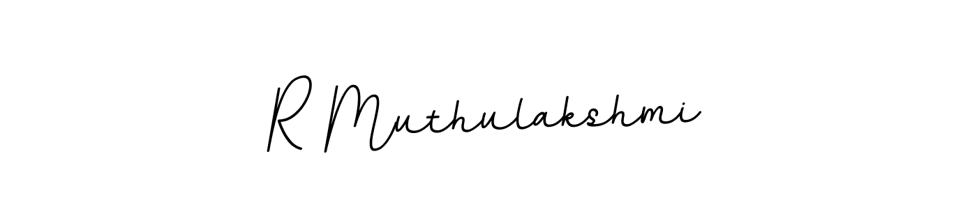 How to make R Muthulakshmi name signature. Use BallpointsItalic-DORy9 style for creating short signs online. This is the latest handwritten sign. R Muthulakshmi signature style 11 images and pictures png