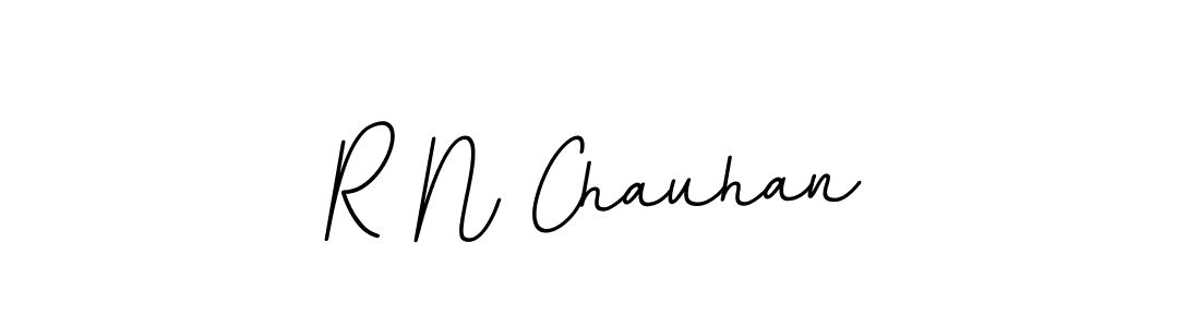 How to make R N Chauhan name signature. Use BallpointsItalic-DORy9 style for creating short signs online. This is the latest handwritten sign. R N Chauhan signature style 11 images and pictures png