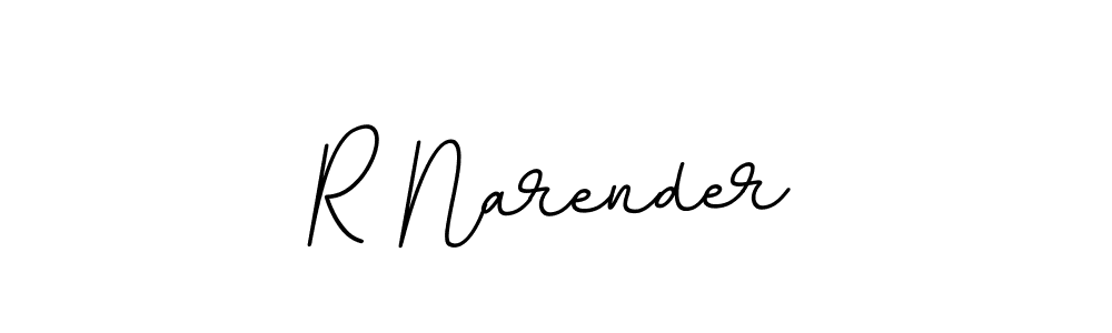 Use a signature maker to create a handwritten signature online. With this signature software, you can design (BallpointsItalic-DORy9) your own signature for name R Narender. R Narender signature style 11 images and pictures png