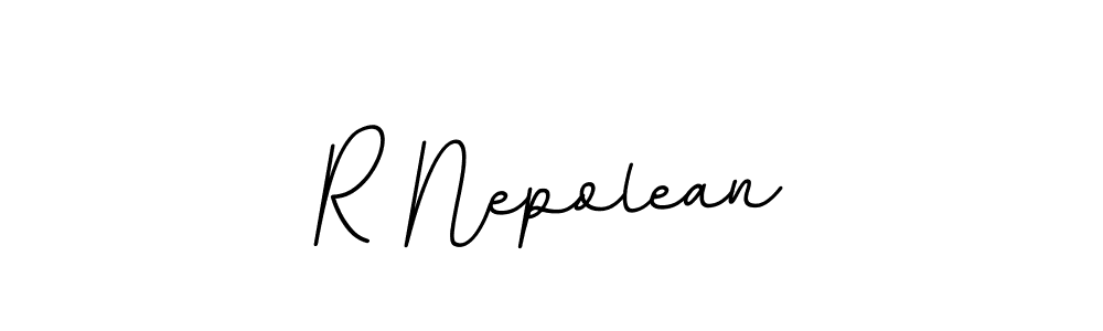 Use a signature maker to create a handwritten signature online. With this signature software, you can design (BallpointsItalic-DORy9) your own signature for name R Nepolean. R Nepolean signature style 11 images and pictures png