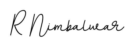 Master the art of signing with R Nimbalwar written in fluent BallpointsItalic-DORy9 script. A great template to practice and refine your handwriting. R Nimbalwar signature style 11 images and pictures png