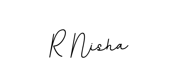 You should practise on your own different ways (BallpointsItalic-DORy9) to write your name (R Nisha) in signature. don't let someone else do it for you. R Nisha signature style 11 images and pictures png