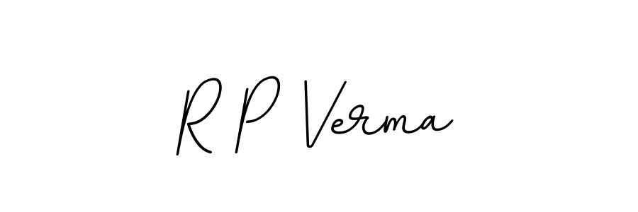 Design your own signature with our free online signature maker. With this signature software, you can create a handwritten (BallpointsItalic-DORy9) signature for name R P Verma. R P Verma signature style 11 images and pictures png