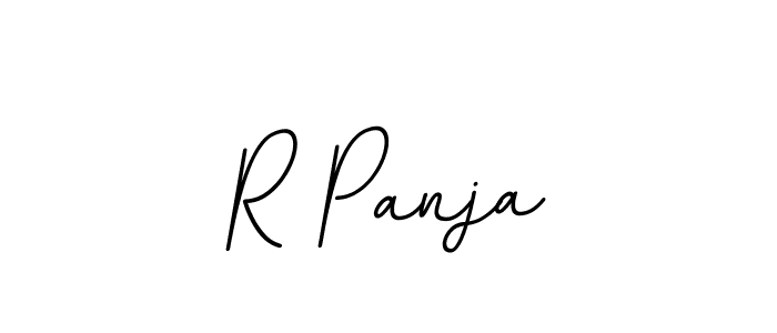 How to make R Panja name signature. Use BallpointsItalic-DORy9 style for creating short signs online. This is the latest handwritten sign. R Panja signature style 11 images and pictures png